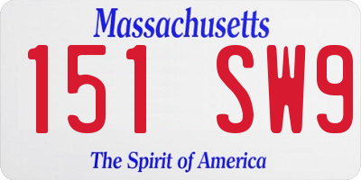 MA license plate 151SW9