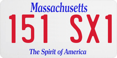 MA license plate 151SX1