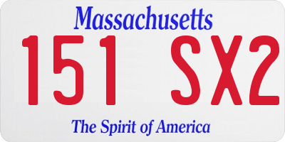 MA license plate 151SX2