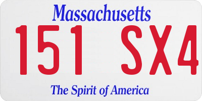 MA license plate 151SX4