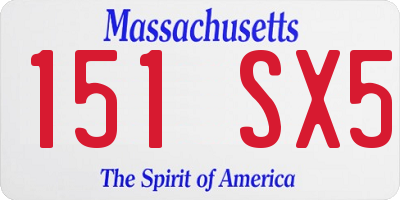 MA license plate 151SX5