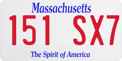 MA license plate 151SX7