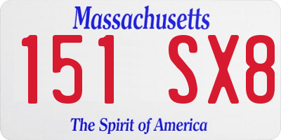 MA license plate 151SX8