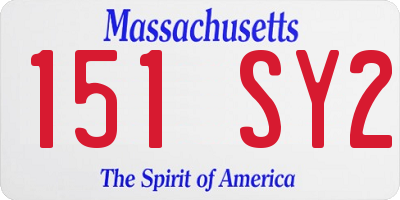 MA license plate 151SY2