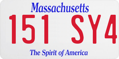 MA license plate 151SY4