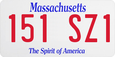 MA license plate 151SZ1
