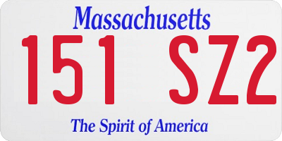 MA license plate 151SZ2