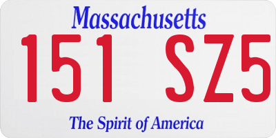 MA license plate 151SZ5