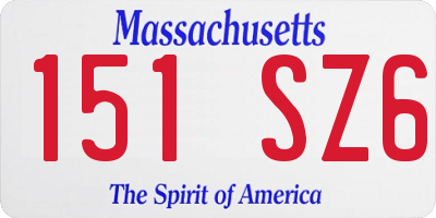 MA license plate 151SZ6