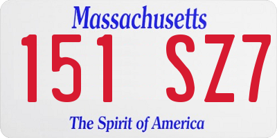 MA license plate 151SZ7
