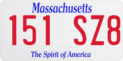 MA license plate 151SZ8