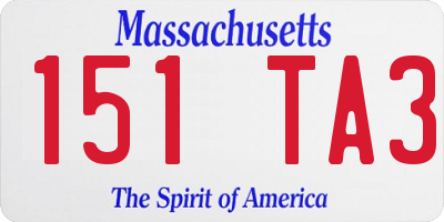 MA license plate 151TA3