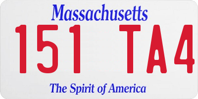MA license plate 151TA4
