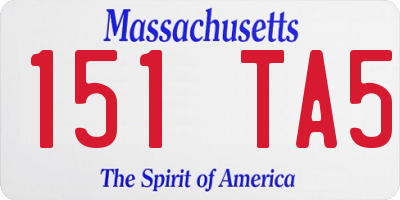 MA license plate 151TA5
