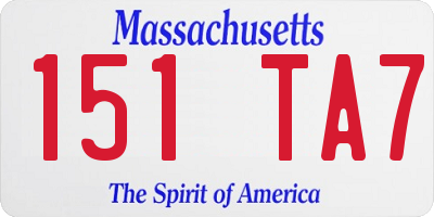 MA license plate 151TA7