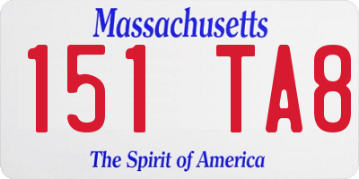 MA license plate 151TA8