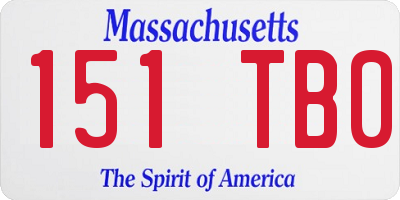 MA license plate 151TB0