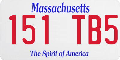 MA license plate 151TB5