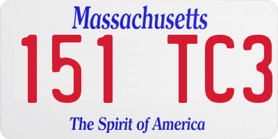 MA license plate 151TC3