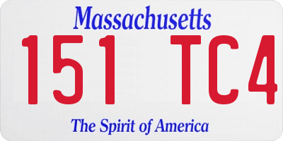 MA license plate 151TC4