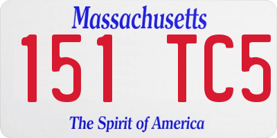 MA license plate 151TC5