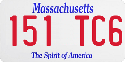 MA license plate 151TC6