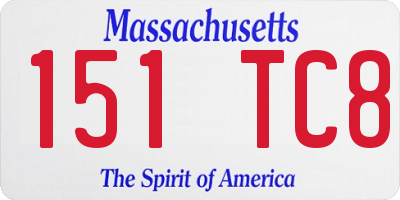 MA license plate 151TC8
