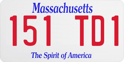 MA license plate 151TD1