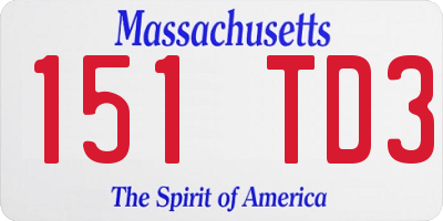 MA license plate 151TD3