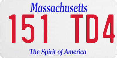 MA license plate 151TD4