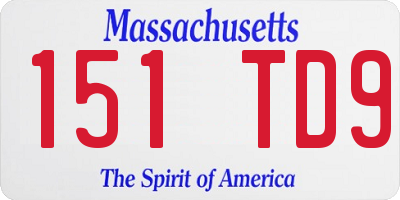 MA license plate 151TD9