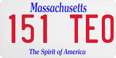MA license plate 151TE0