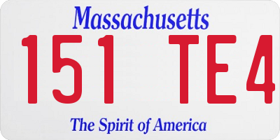 MA license plate 151TE4