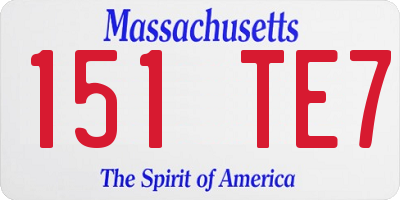 MA license plate 151TE7