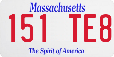 MA license plate 151TE8