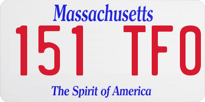 MA license plate 151TF0