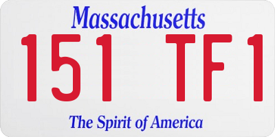 MA license plate 151TF1