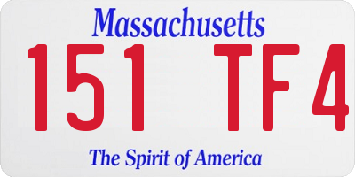 MA license plate 151TF4