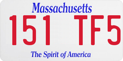 MA license plate 151TF5