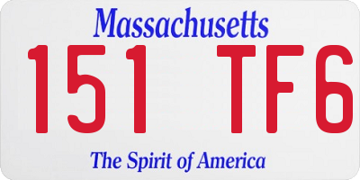 MA license plate 151TF6