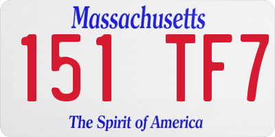 MA license plate 151TF7