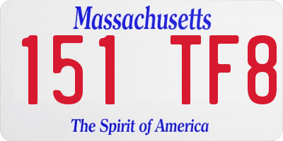 MA license plate 151TF8