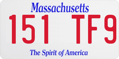 MA license plate 151TF9