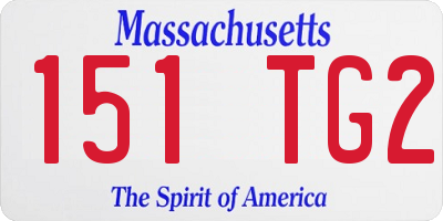 MA license plate 151TG2