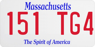 MA license plate 151TG4