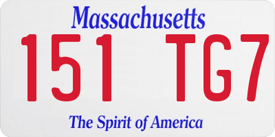 MA license plate 151TG7