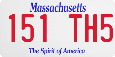 MA license plate 151TH5