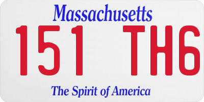 MA license plate 151TH6