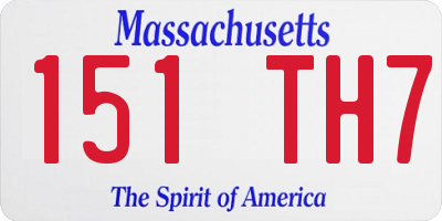 MA license plate 151TH7