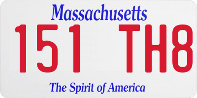MA license plate 151TH8